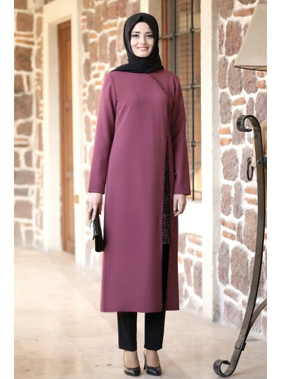 Sahra Tesettür Takım - Lila - Fuval Moda
